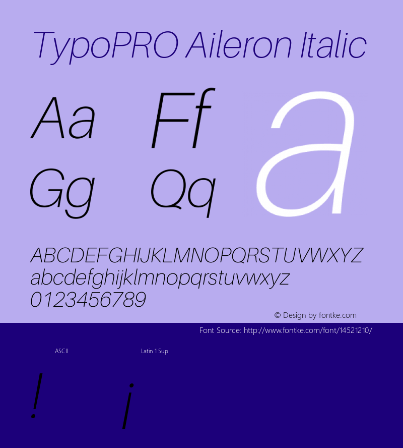 TypoPRO Aileron Italic Version 1.000;PS 001.000;hotconv 1.0.70;makeotf.lib2.5.58329 Font Sample