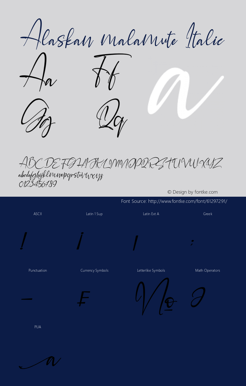 Alaskan malamute Italic Version 1.00;April 19, 2020;FontCreator 12.0.0.2567 64-bit Font Sample