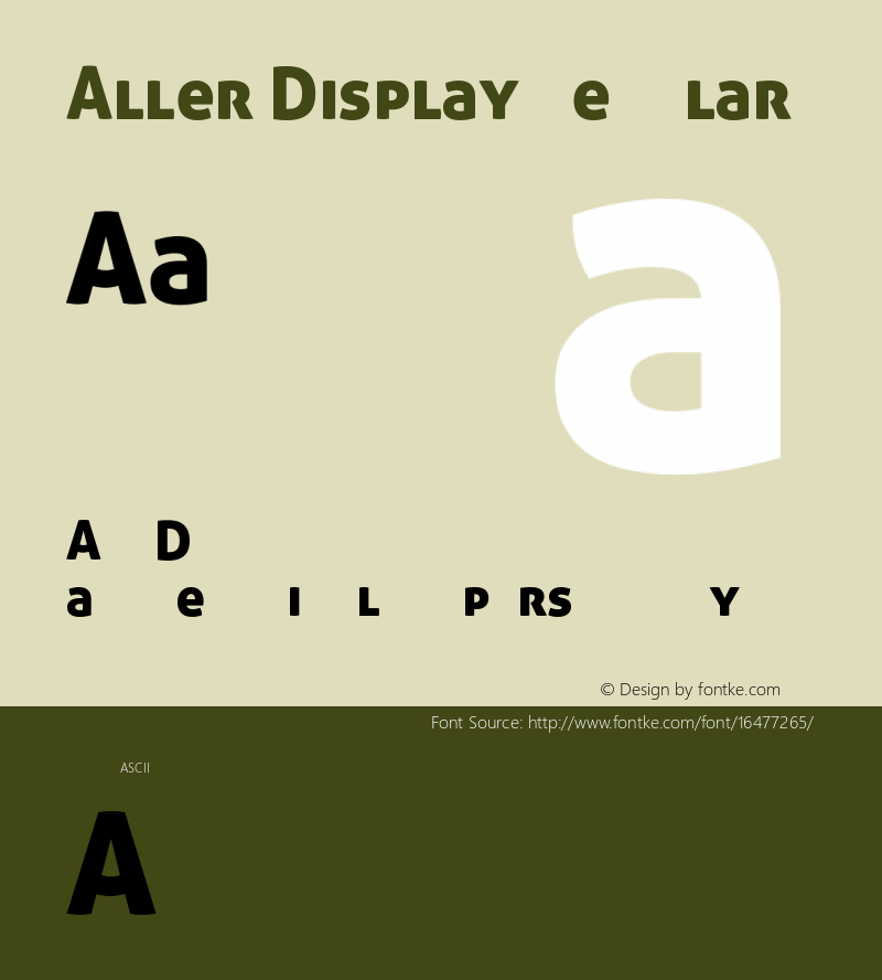 Aller Display Regular Version 1.00 Font Sample