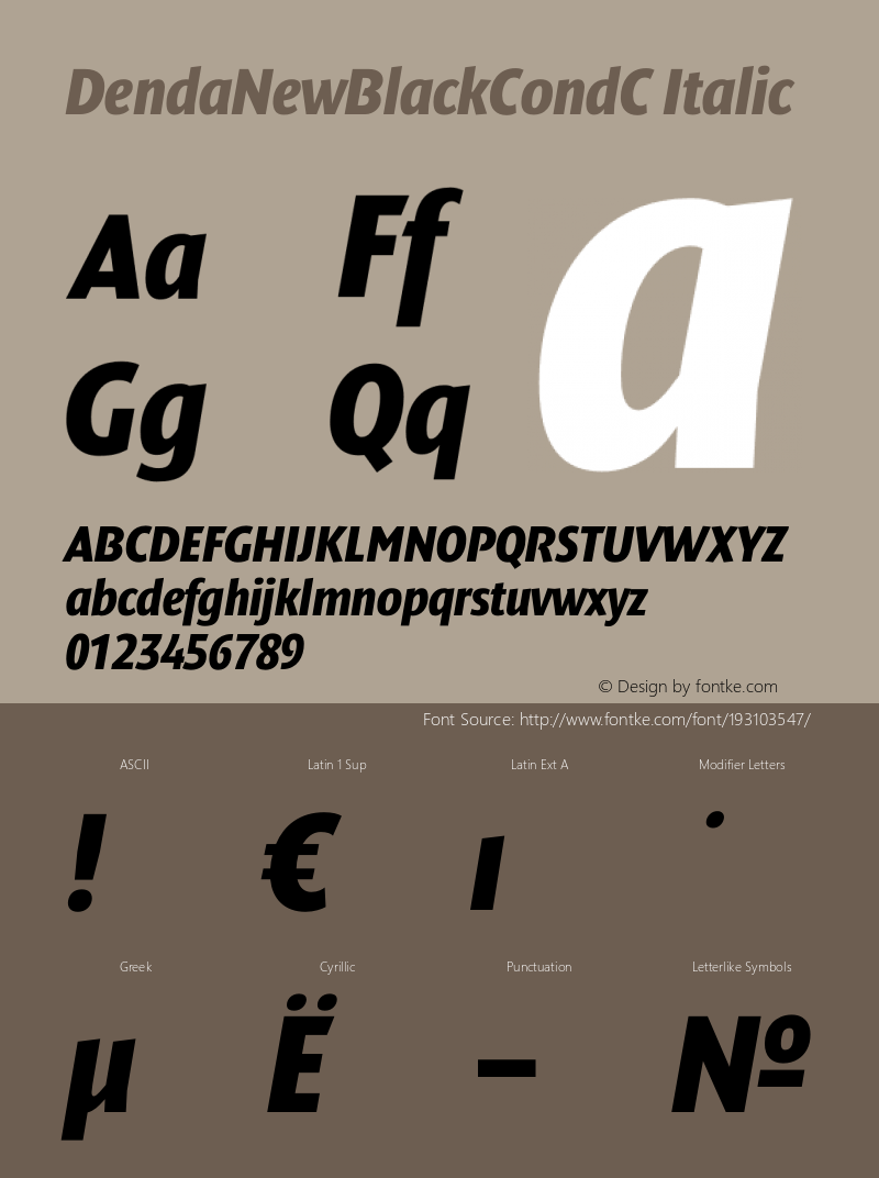 DendaNewBlackCondC-Italic 001.001图片样张