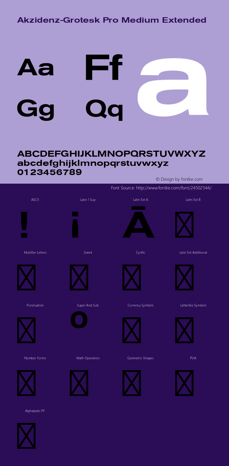 AkzidenzGroteskPro-MdEx Version 001.001;Core 1.0.01;otf.5.02.2291;11.07W Font Sample