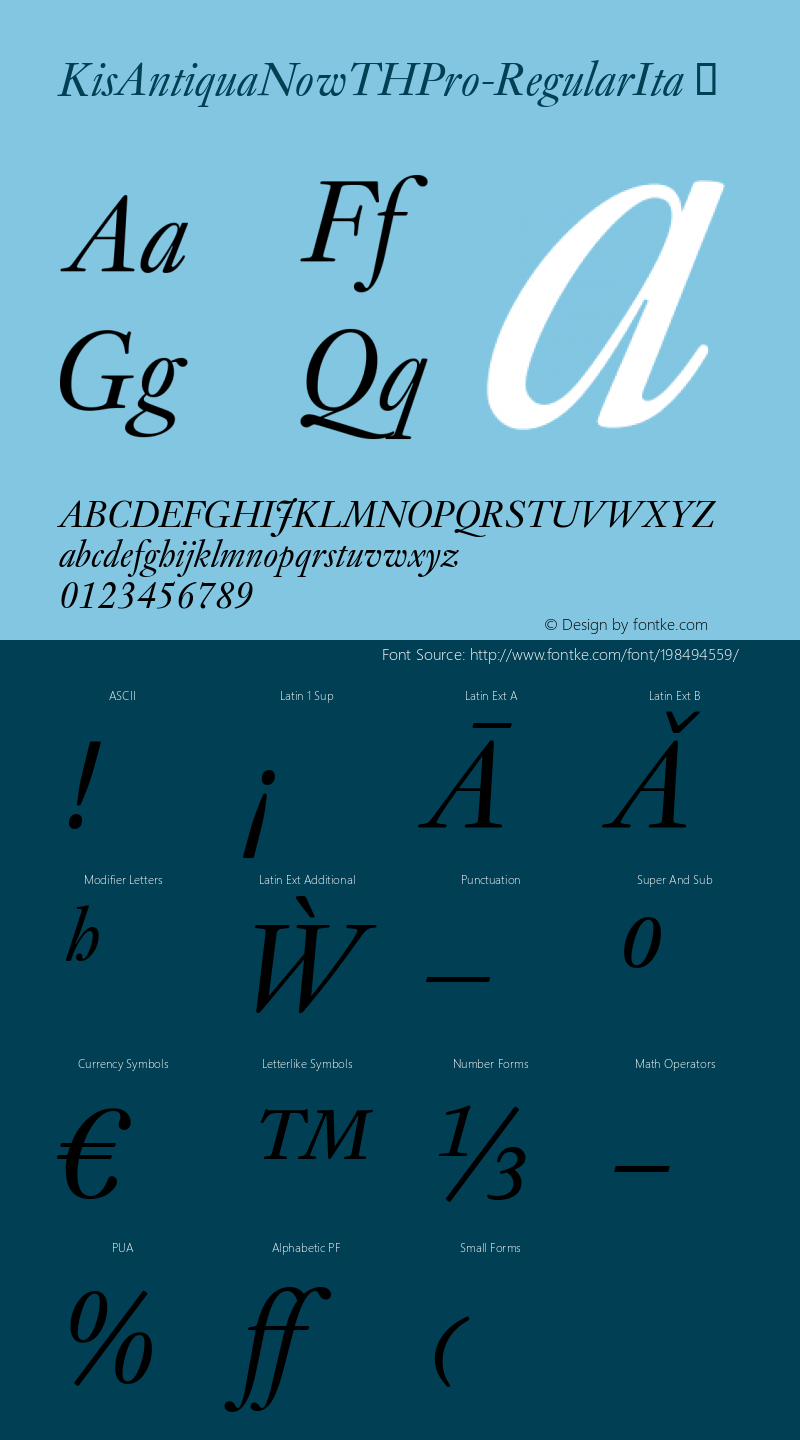 ☞KisAntiquaNowTHPro-RegularIta Version 1.002 2018;com.myfonts.easy.ef.kis-antiqua-now-th-pro.regular-italic.wfkit2.version.5hZQ图片样张