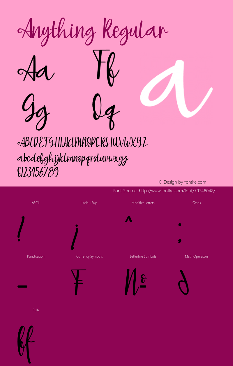 Anything Version 1.00;August 7, 2020;FontCreator 11.5.0.2430 64-bit Font Sample