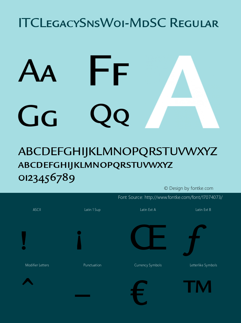 ITCLegacySnsW01-MdSC Regular Version 1.00 Font Sample