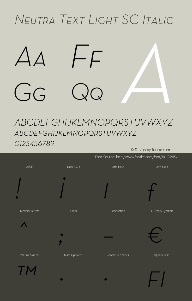 Neutra Text Light SC Italic OTF 1.000;PS 001.000;Core 1.0.29 Font Sample