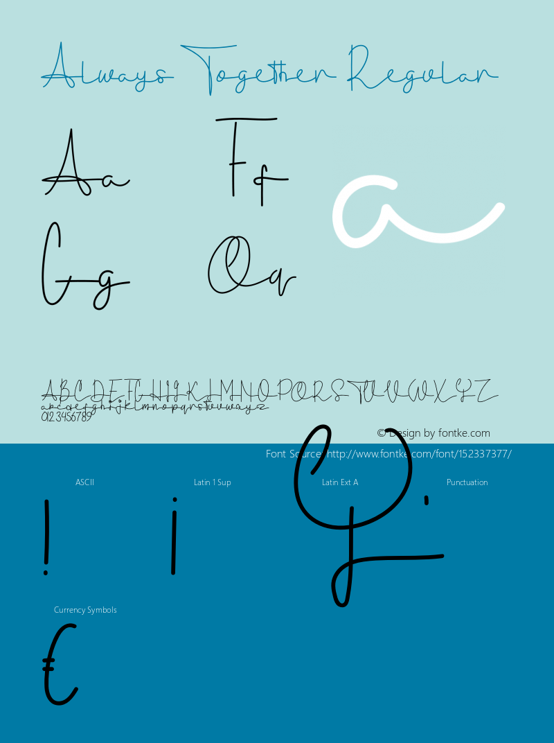 Always Together Version 1.001;Fontself Maker 3.5.4 Font Sample