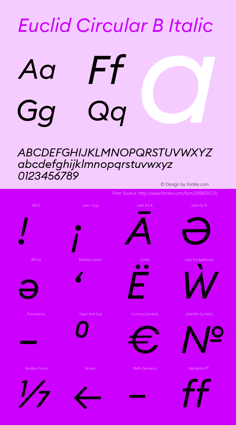 Euclid Circular B Italic Version 3.001图片样张