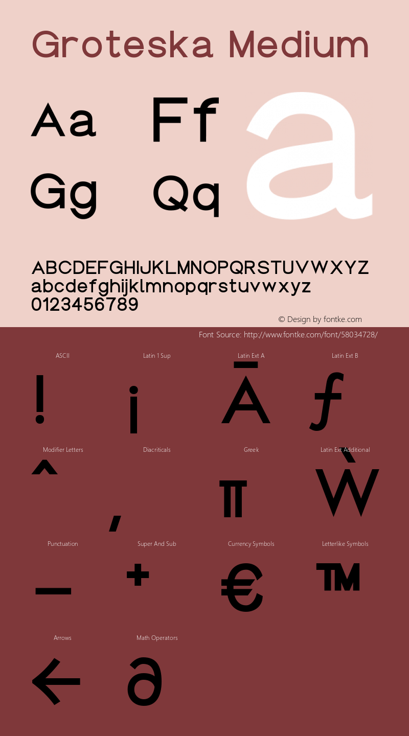 Groteska Medium Version 1.000 Font Sample