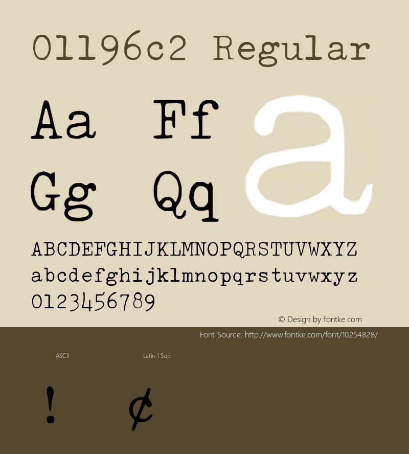 01196c2 Regular Unknown Font Sample