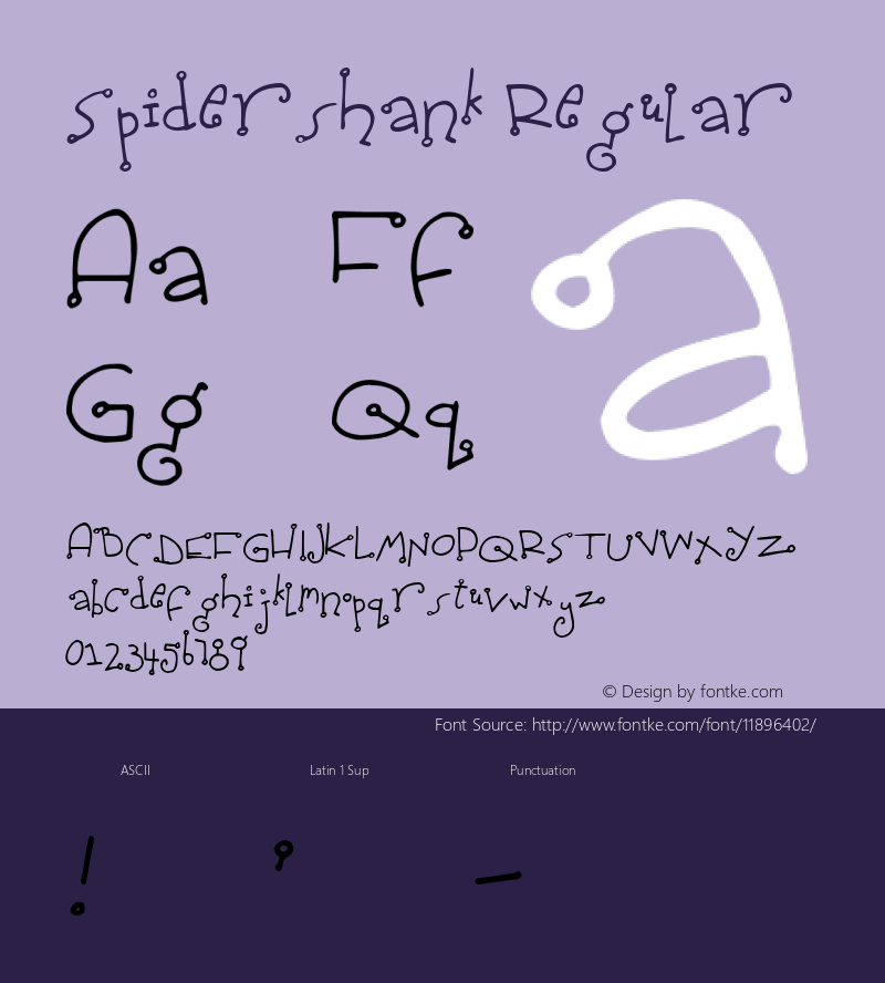 Spidershank Regular The Over There Remix Font Sample