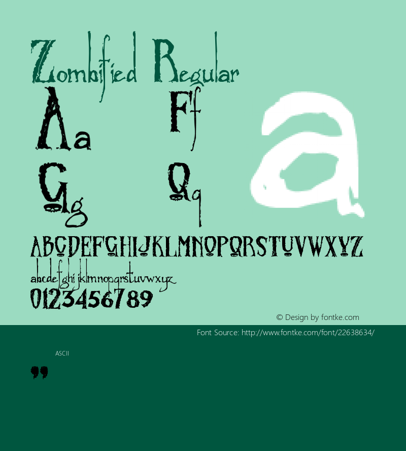 Zombified  Font Sample