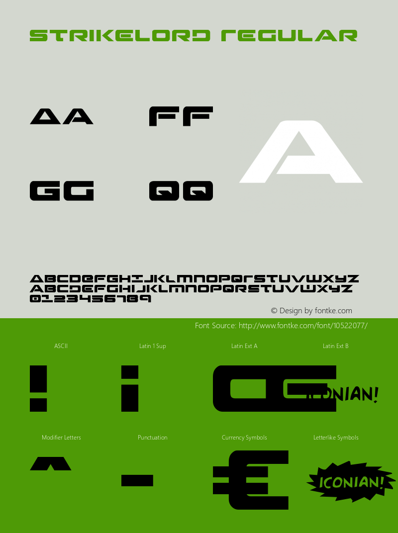 Strikelord Regular 001.000 Font Sample