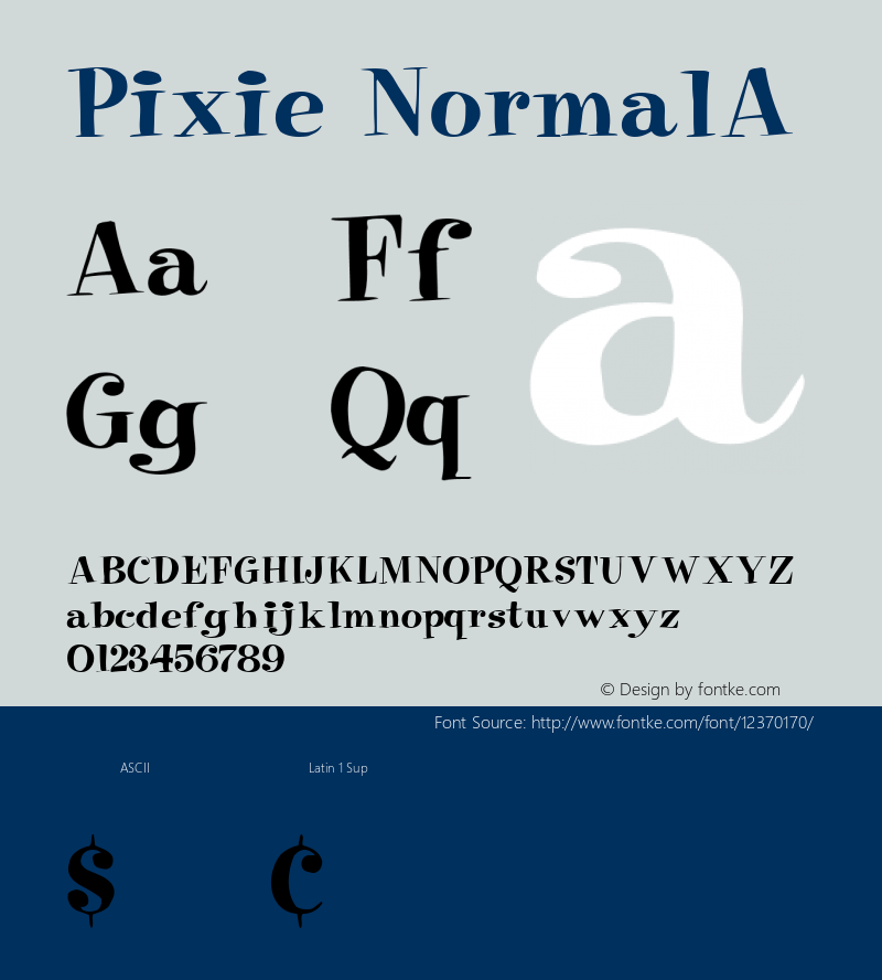 Pixie NormalA 1.0 Thu Jun 16 07:22:54 1994 Font Sample