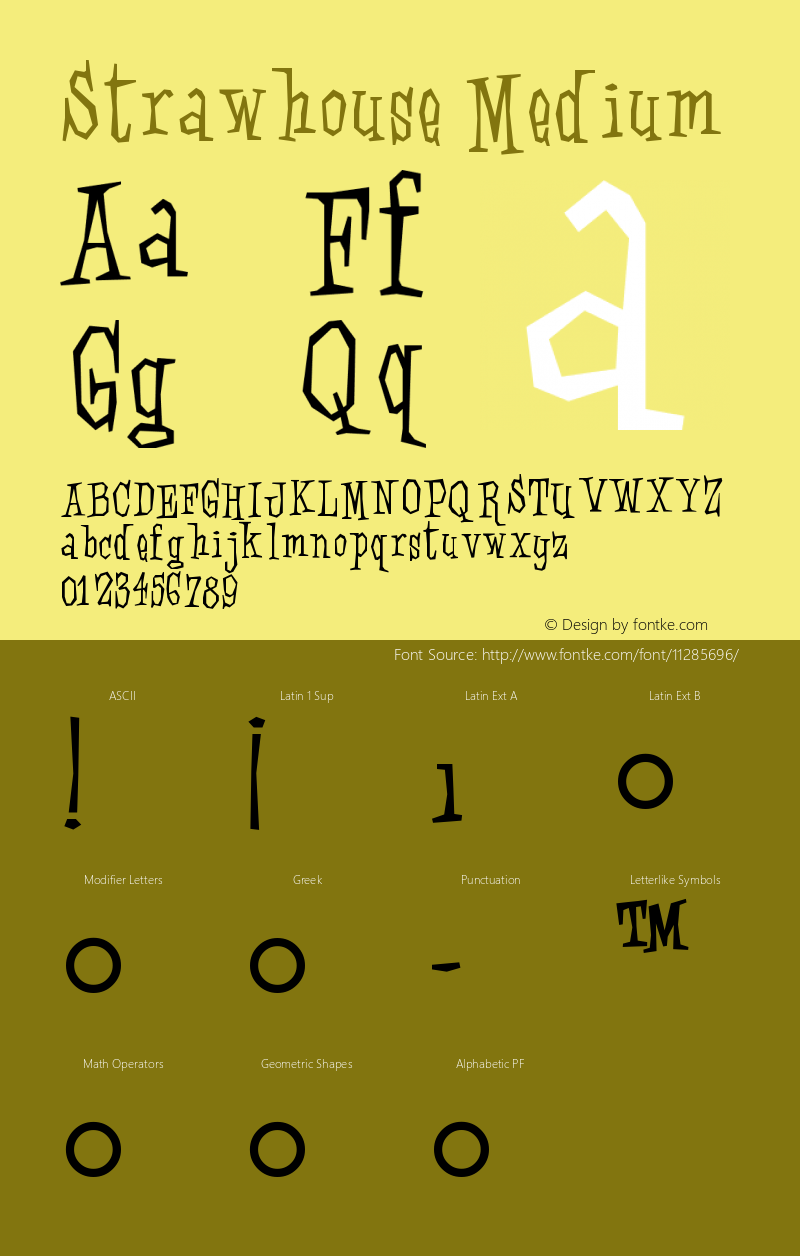 Strawhouse Medium Version 001.000 Font Sample