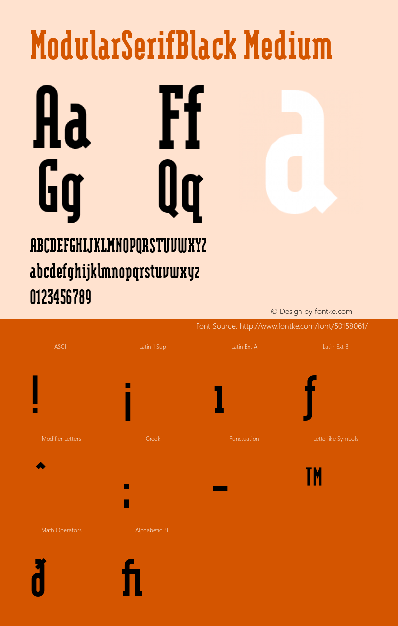 ModularSerifBlack Version 001.001 Font Sample