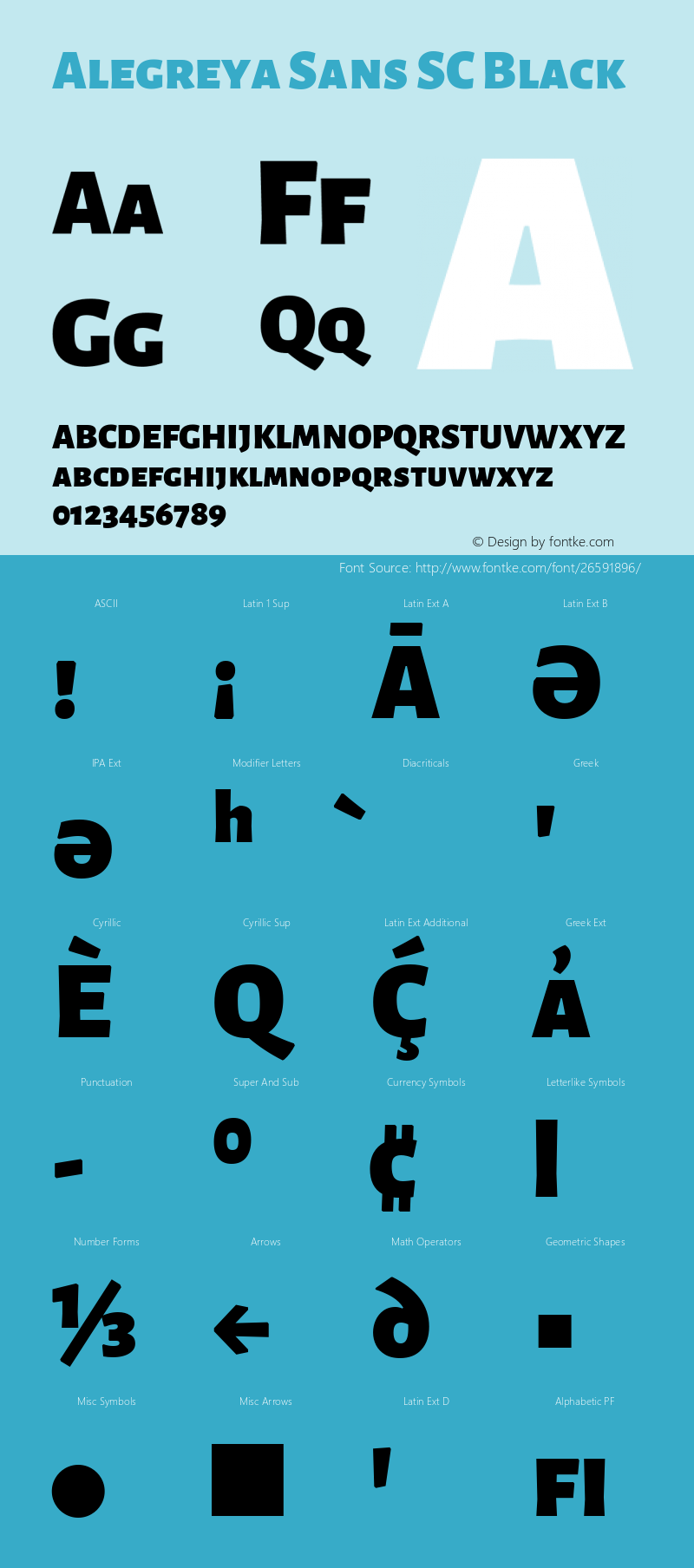 Alegreya Sans SC Black Version 2.004; ttfautohint (v1.6) Font Sample