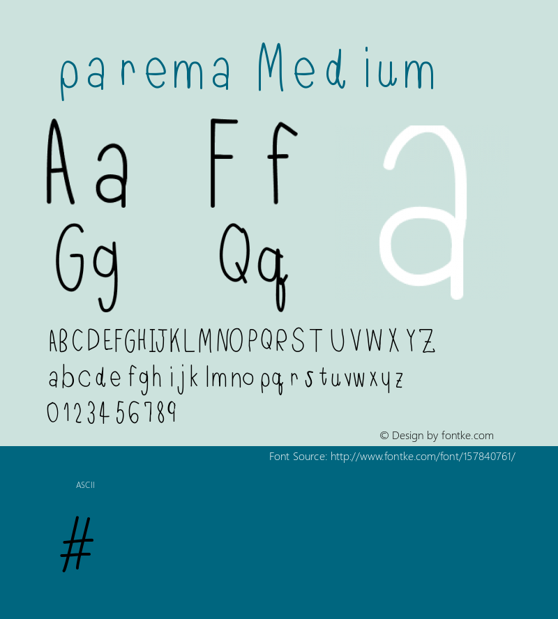 parema Version 001.000 Font Sample