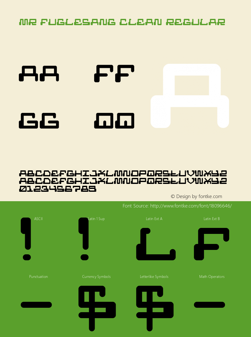 MR FUGLESANG CLEAN Regular Version 001.000 Font Sample