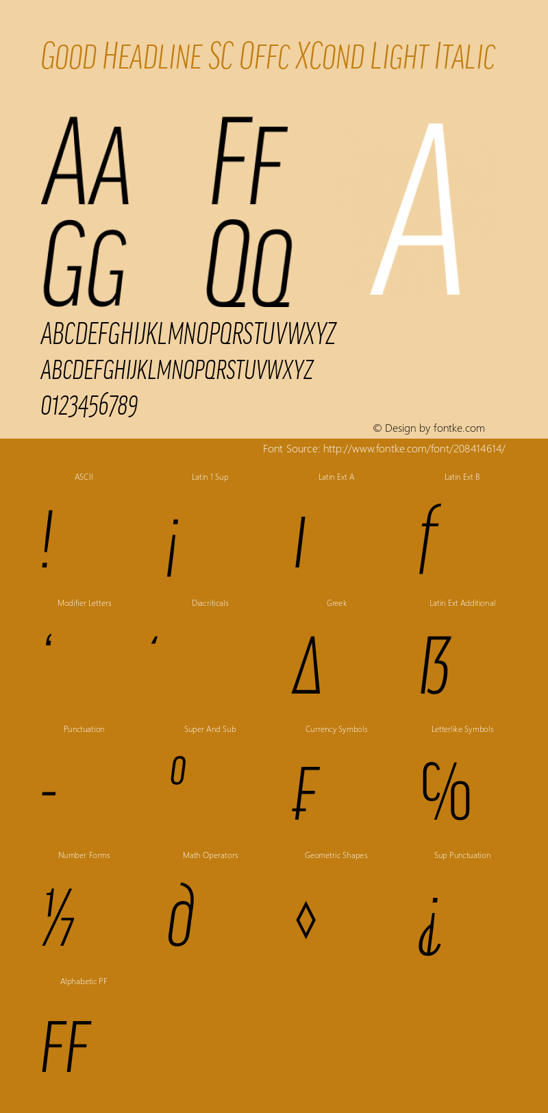 Good Head SC Offc XCond Light Italic Version 7.504; 2014; Build 1020图片样张