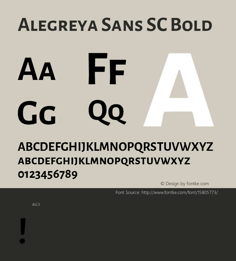 Alegreya Sans SC Bold Version 1.000;PS 001.000;hotconv 1.0.70;makeotf.lib2.5.58329 DEVELOPMENT; ttfautohint (v1.4.1) Font Sample