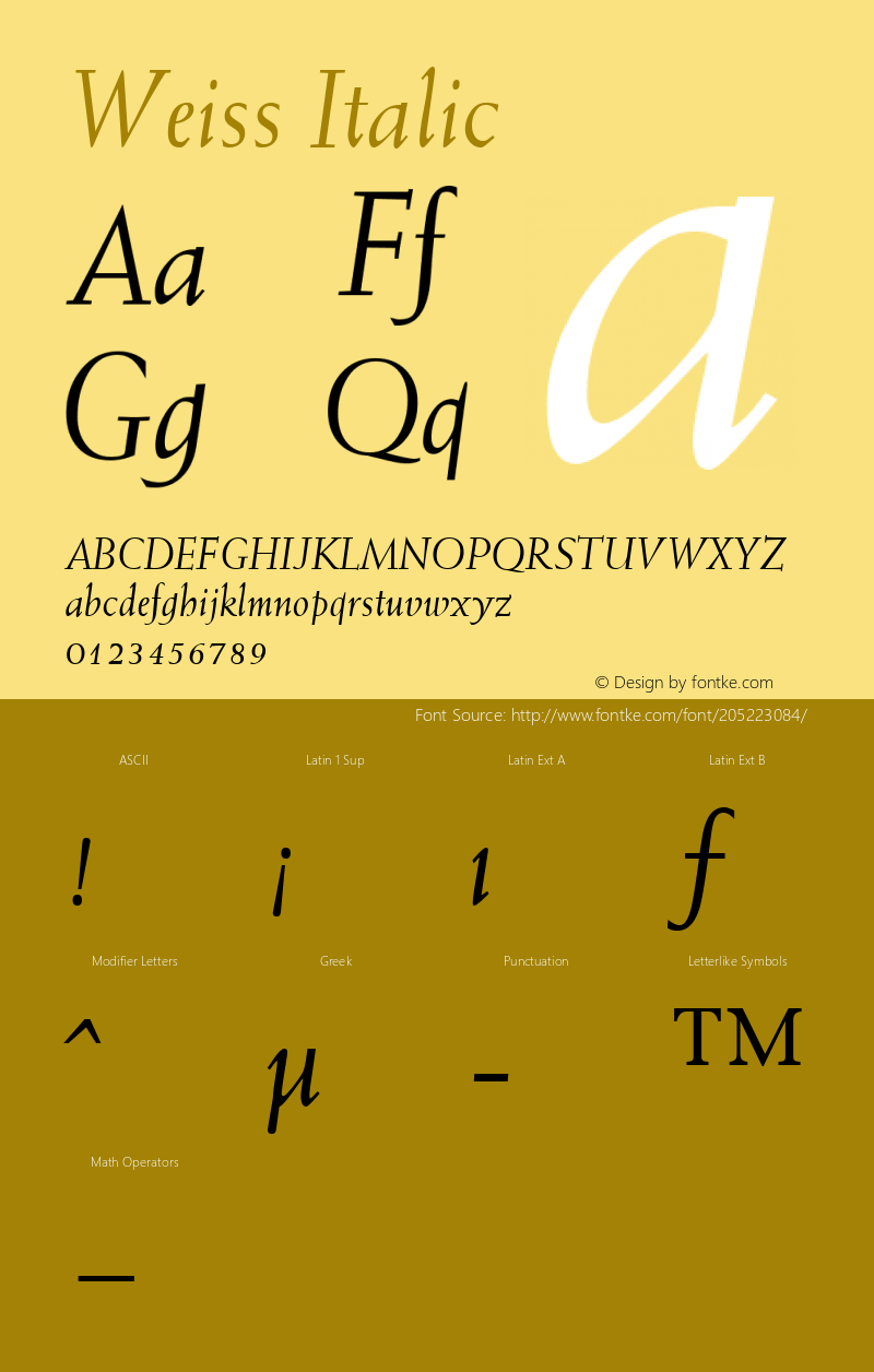 Weiss Italic Macromedia Fontographer 4.1.5 22:10:2001图片样张