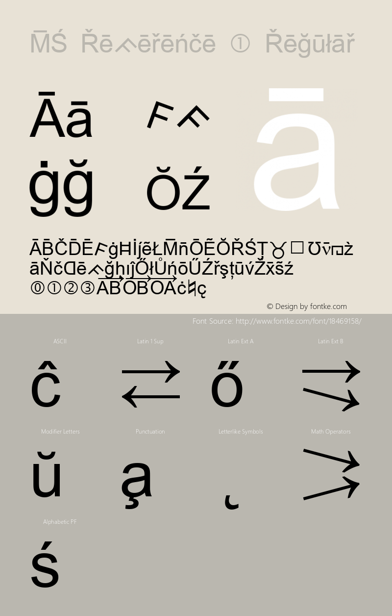 MS Reference 1 Regular Version 1.02 Font Sample