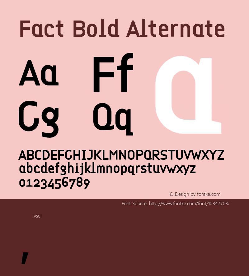 Fact Bold Alternate Version 5.600 Font Sample