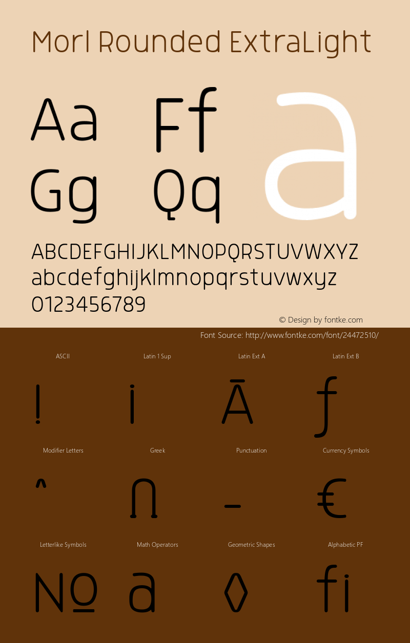 Morl Rounded ExtraLight Version 1.000 Font Sample