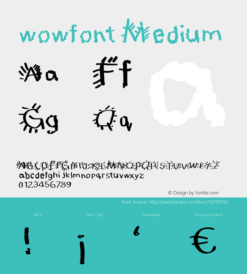 wowfont Version 001.000 Font Sample