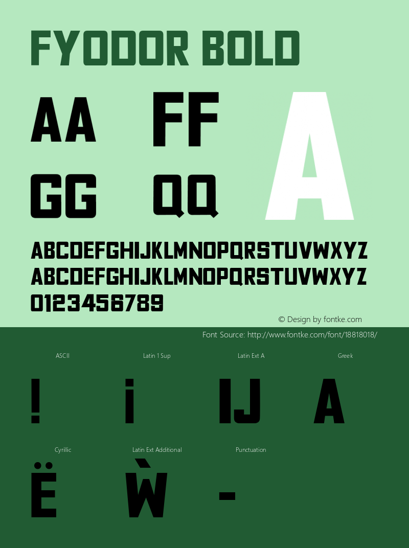 Fyodor Bold Version 1.000;PS 001.000;hotconv 1.0.70;makeotf.lib2.5.58329 Font Sample