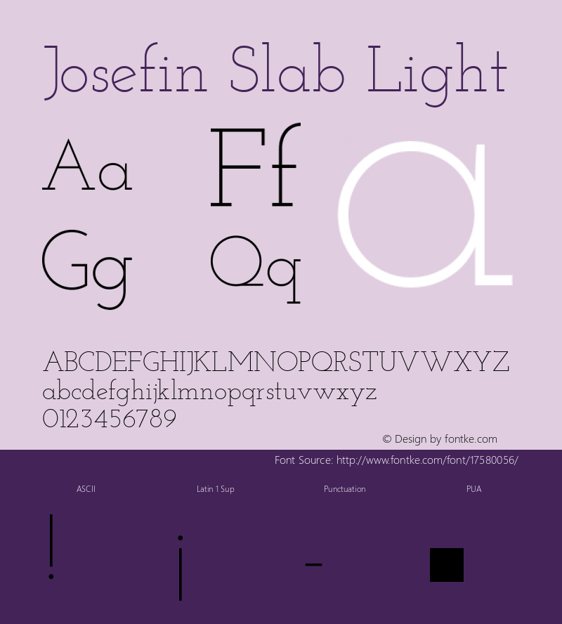 Josefin Slab Light Version 1.000 Font Sample