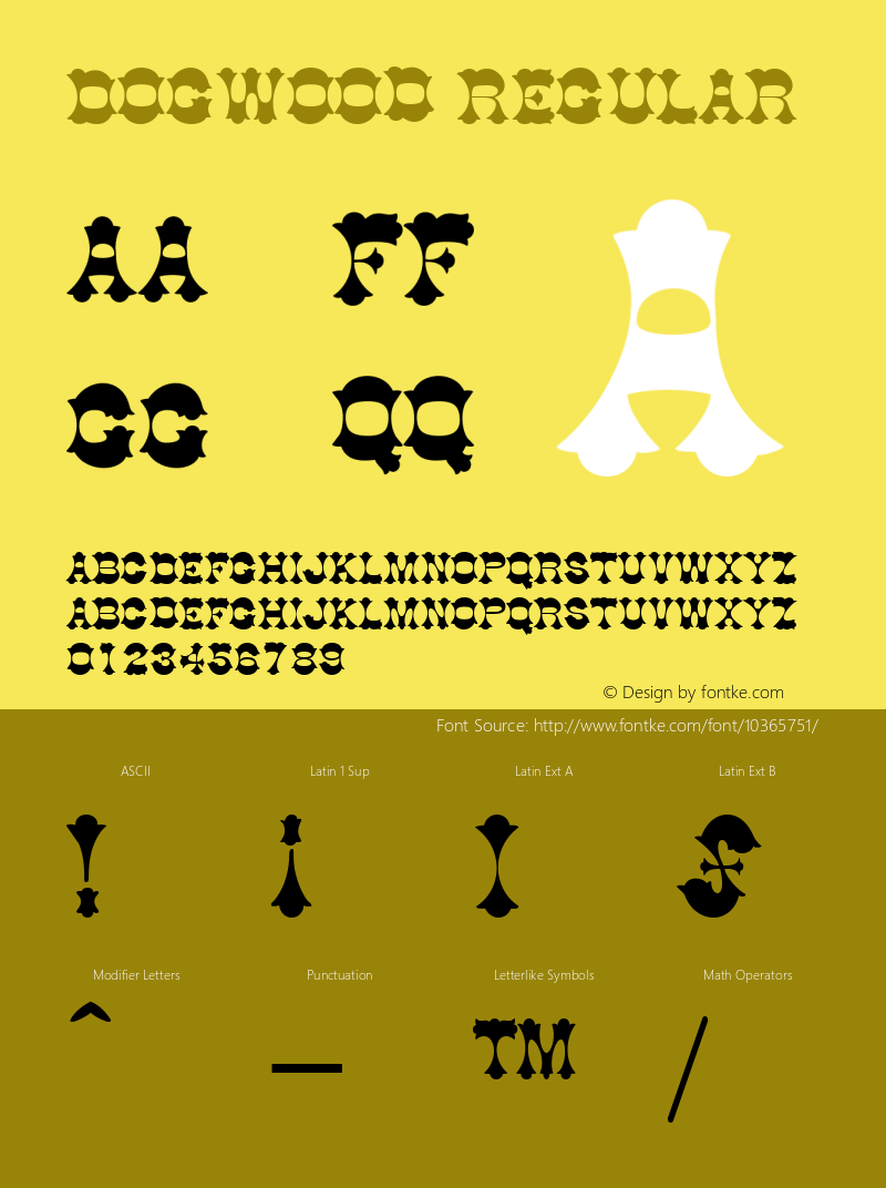 Dogwood Regular The IMSI MasterFonts Collection, tm 1995, 1996 IMSI (International Microcomputer Software Inc.) Font Sample