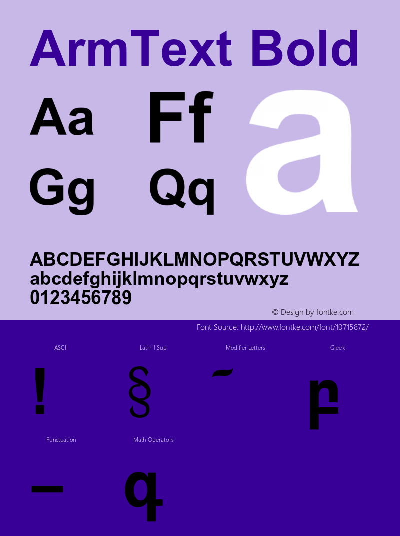 ArmText Bold OTF 2.900;PS 002.090;Core 1.0.29 Font Sample