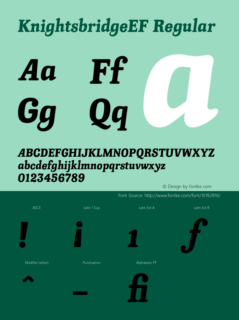 KnightsbridgeEF Regular 001.001 Font Sample