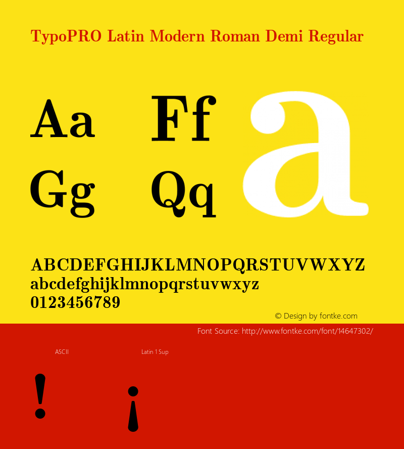 TypoPRO Latin Modern Roman Demi Regular Version 2.004;PS 2.004;hotconv 1.0.49;makeotf.lib2.0.14853 Font Sample