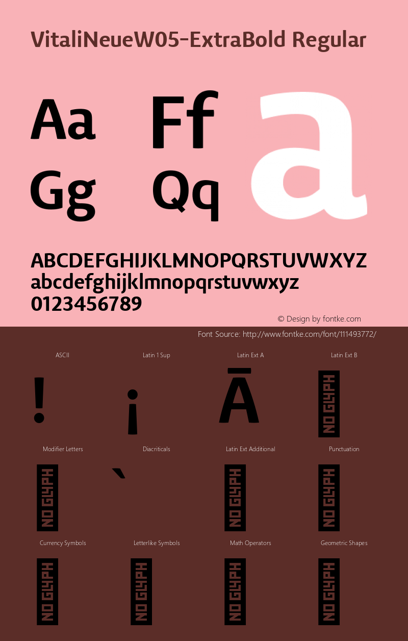 Vitali Neue W05 ExtraBold Version 1.00 Font Sample