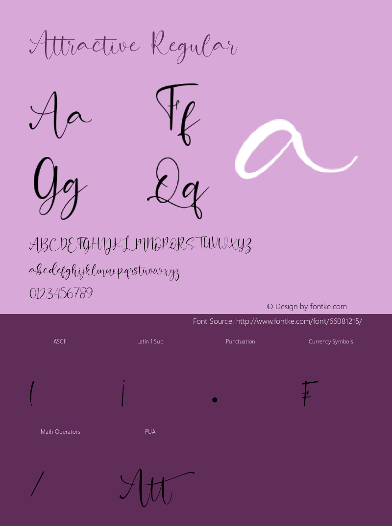 Attractive Version 1.00;May 21, 2020;FontCreator 13.0.0.2642 64-bit Font Sample