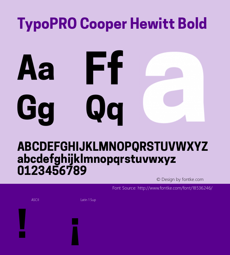 TypoPRO Cooper Hewitt Bold 1.000 Font Sample