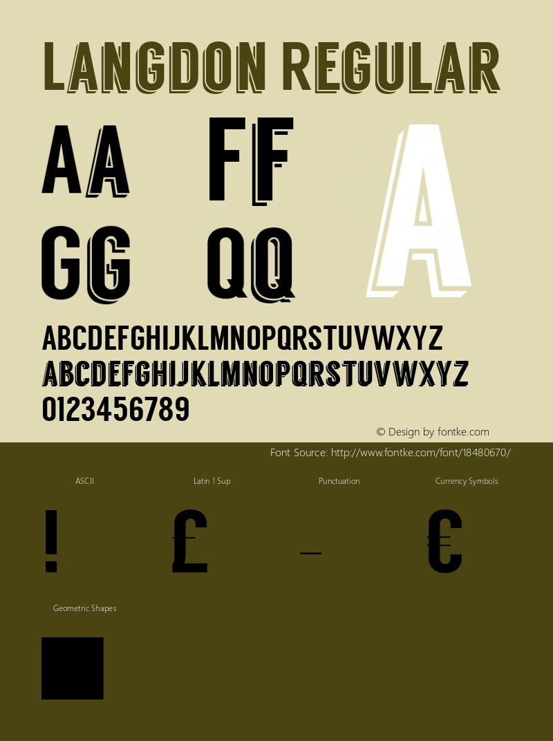 Langdon Regular Version 1.000 Font Sample