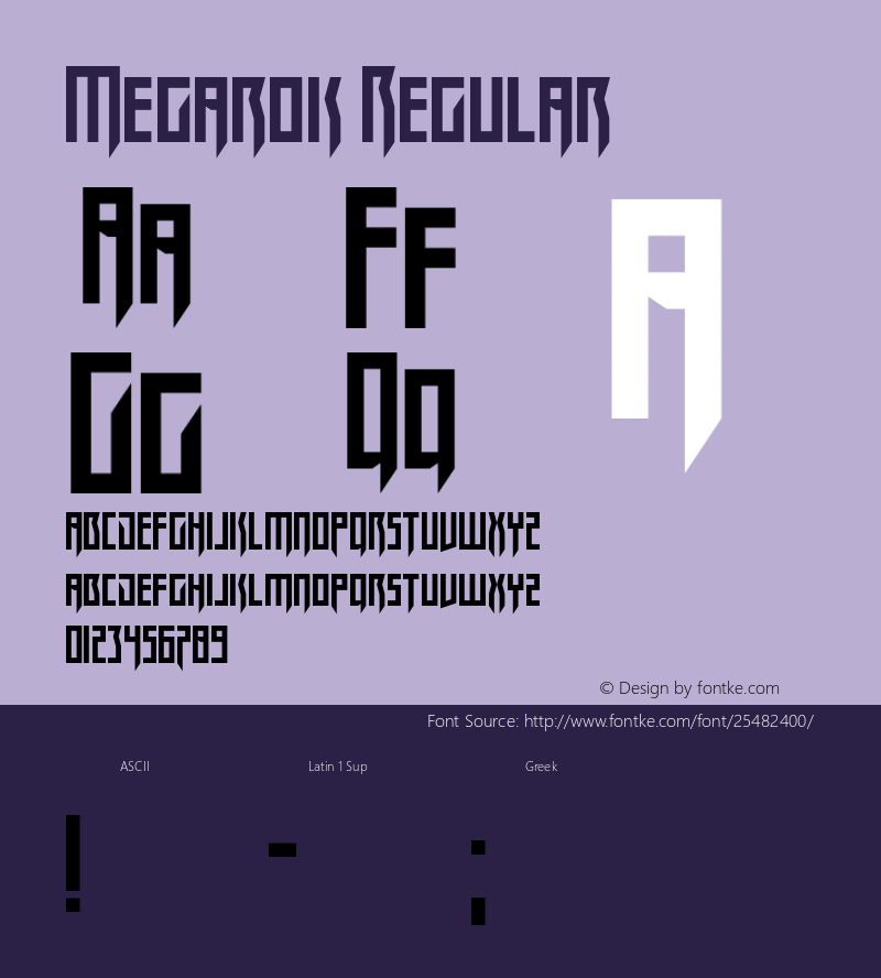 Megarok Version 1.00;March 30, 2018;FontCreator 11.5.0.2421 64-bit Font Sample