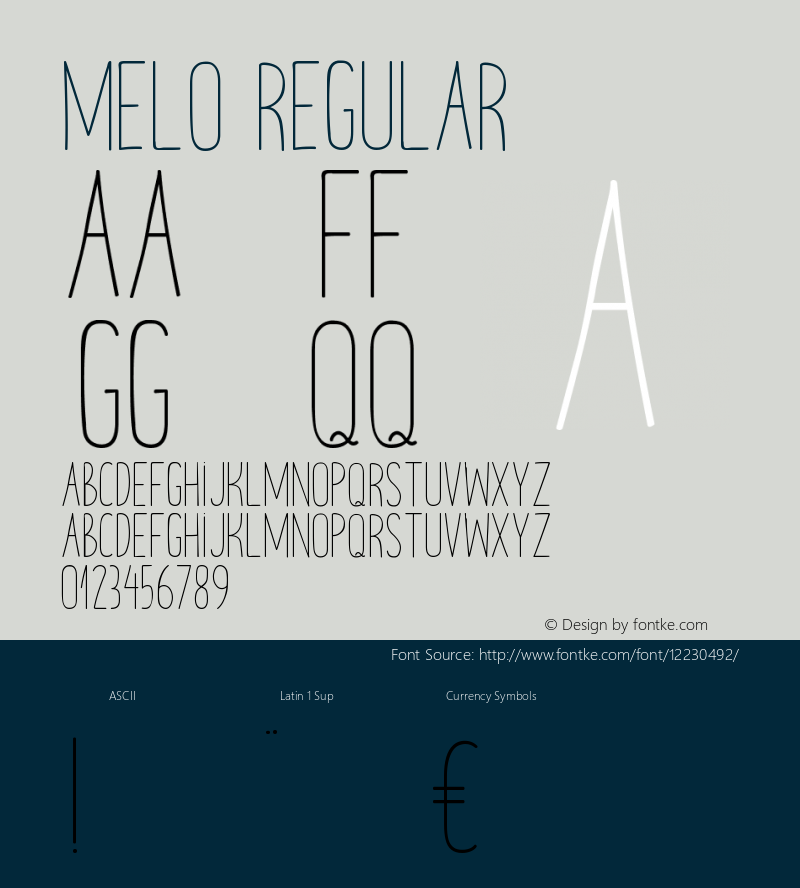 Melo Regular Version 1.000;PS 001.000;hotconv 1.0.70;makeotf.lib2.5.58329 Font Sample