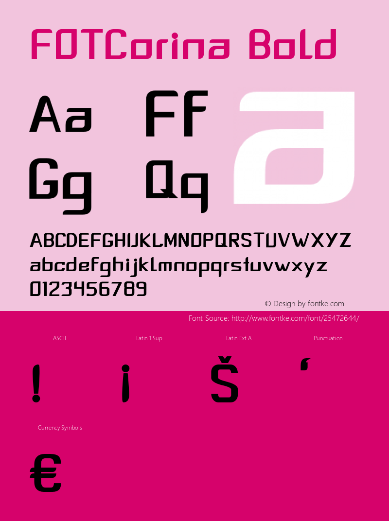 FOTCorina-Bold Version 1.000 Font Sample