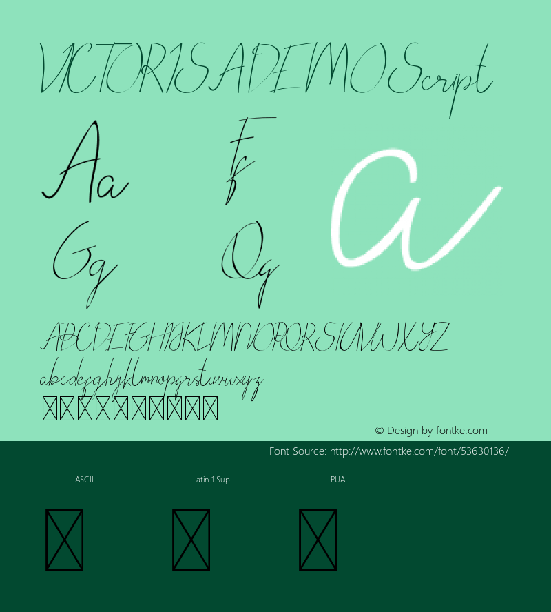 VICTORISA DEMO Script Version 1.010;Fontself Maker 3.1.2 Font Sample