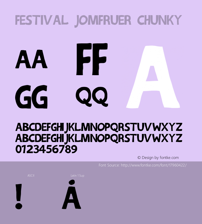 Festival Jomfruer chunky Version 1.000 Font Sample