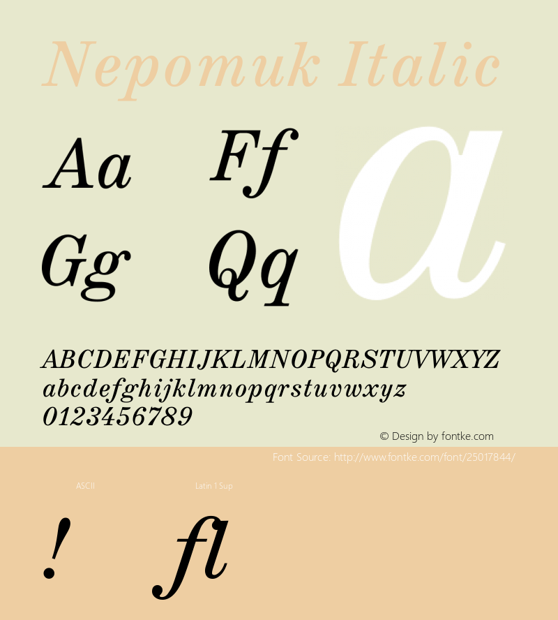 Nepomuk Italic Version 001.000 Font Sample