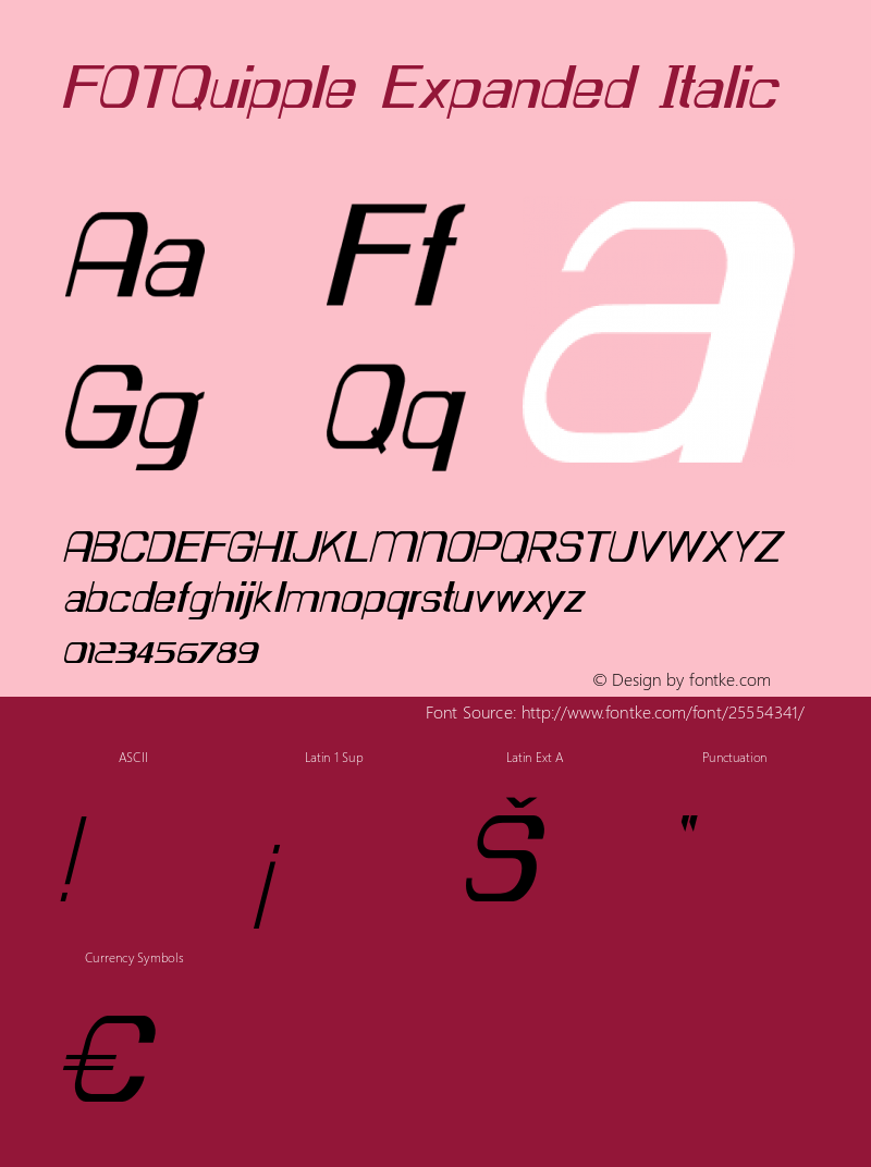 FOTQuipple-ExpandedItalic Version 1.000 Font Sample