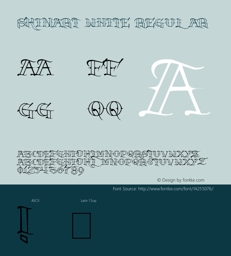 SkinArt White Regular Version 1.00 November 23, 2013, initial release Font Sample