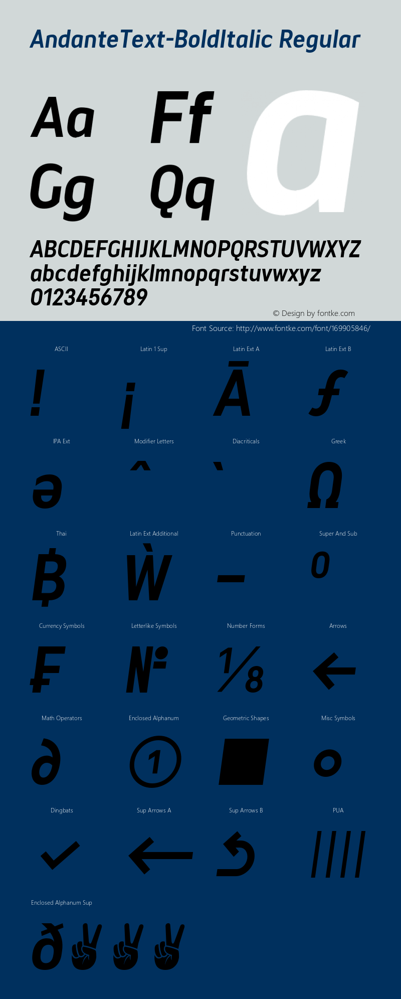 Andante Text W05 Bold Italic Version 1.00图片样张