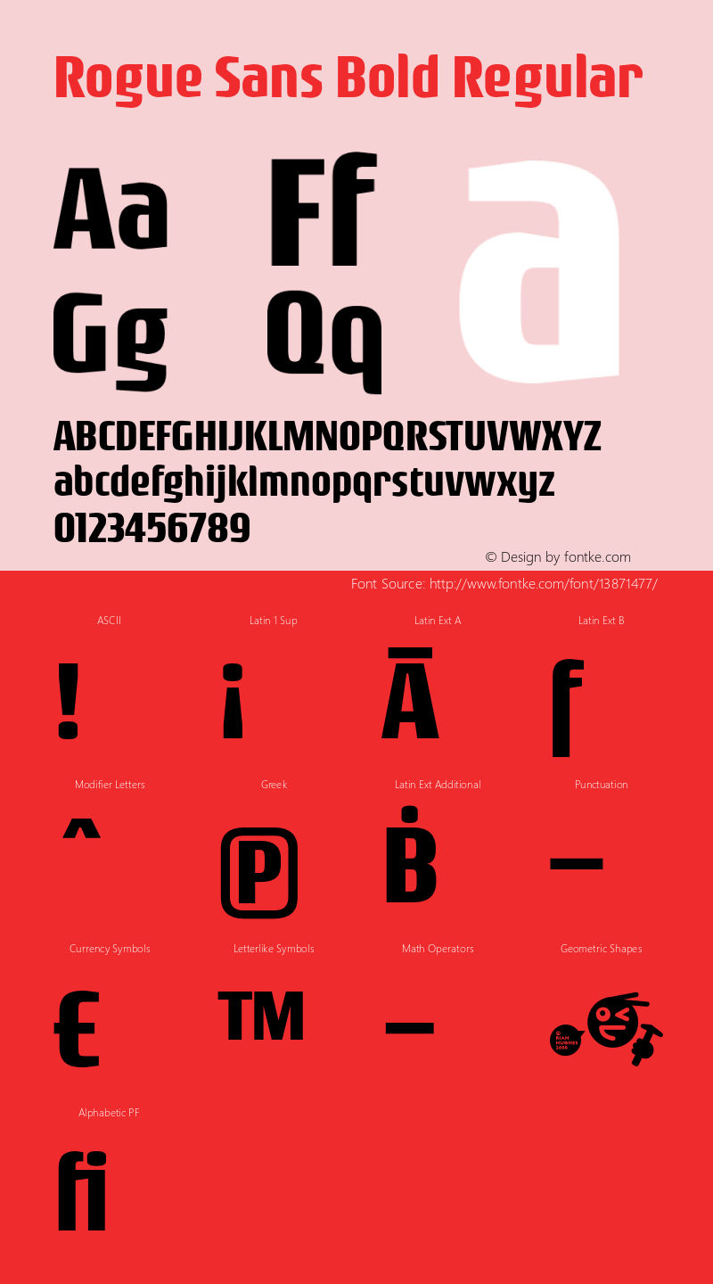 Rogue Sans Bold Regular Version 2.000 Font Sample