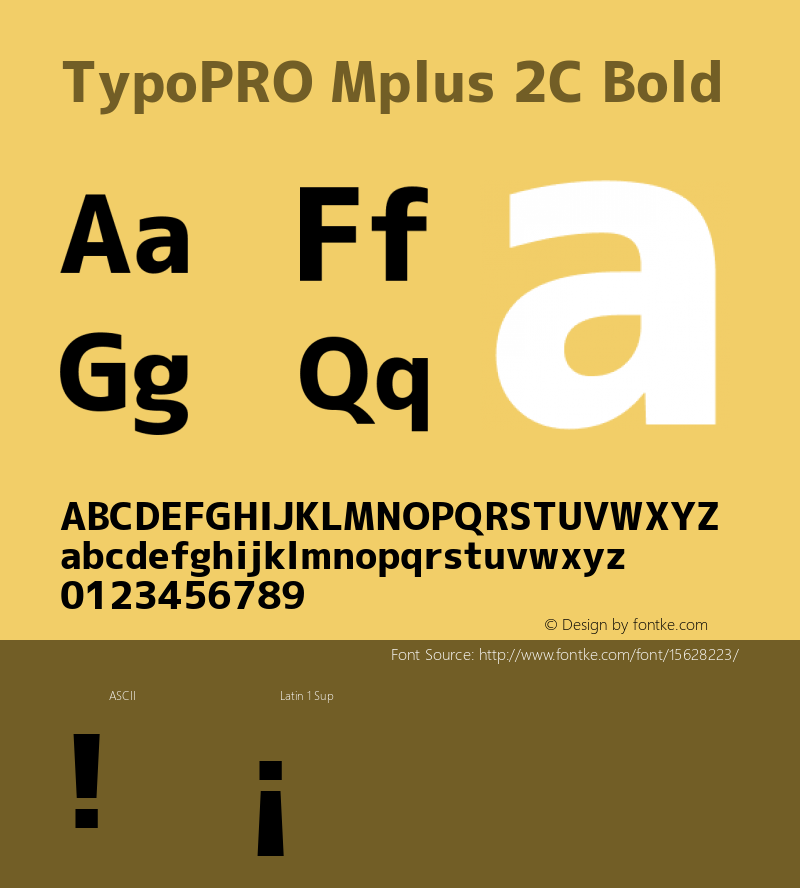 TypoPRO Mplus 2C Bold Version 1.059 Font Sample